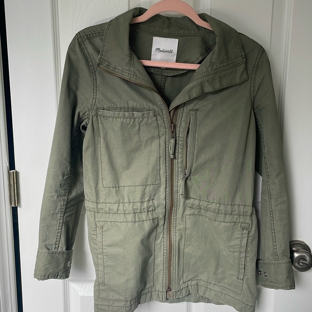 Madewell Army Green Jacket with cinched waist